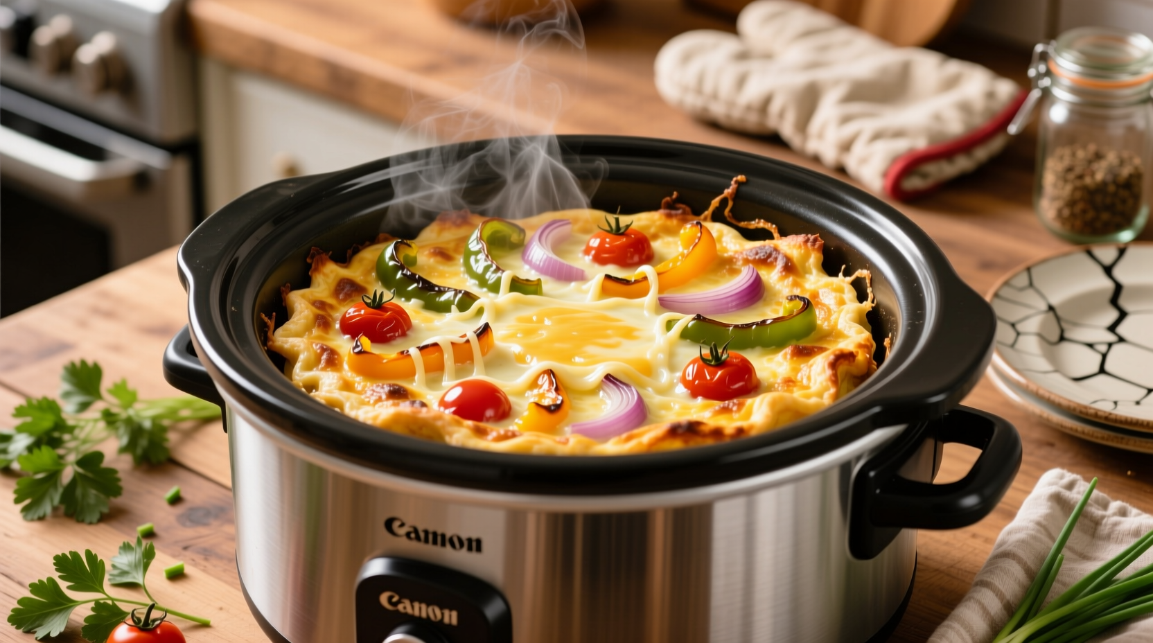 make a frittata in your slow cooker for a more flavorfu