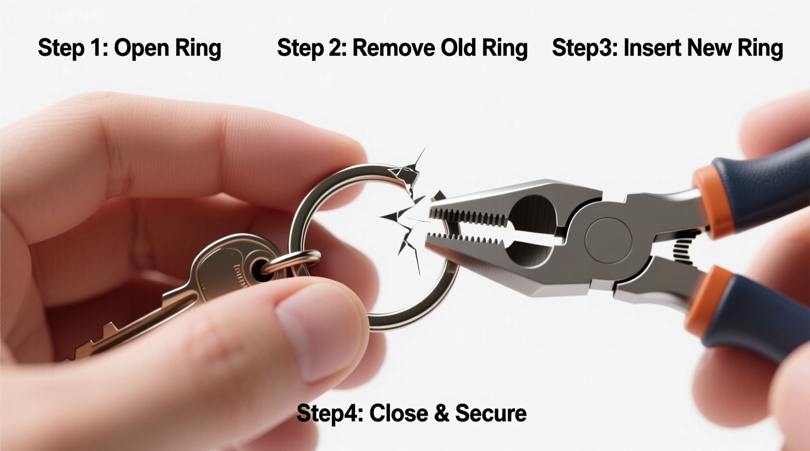 step by step guide to easily replacing the metal ring on your keychain