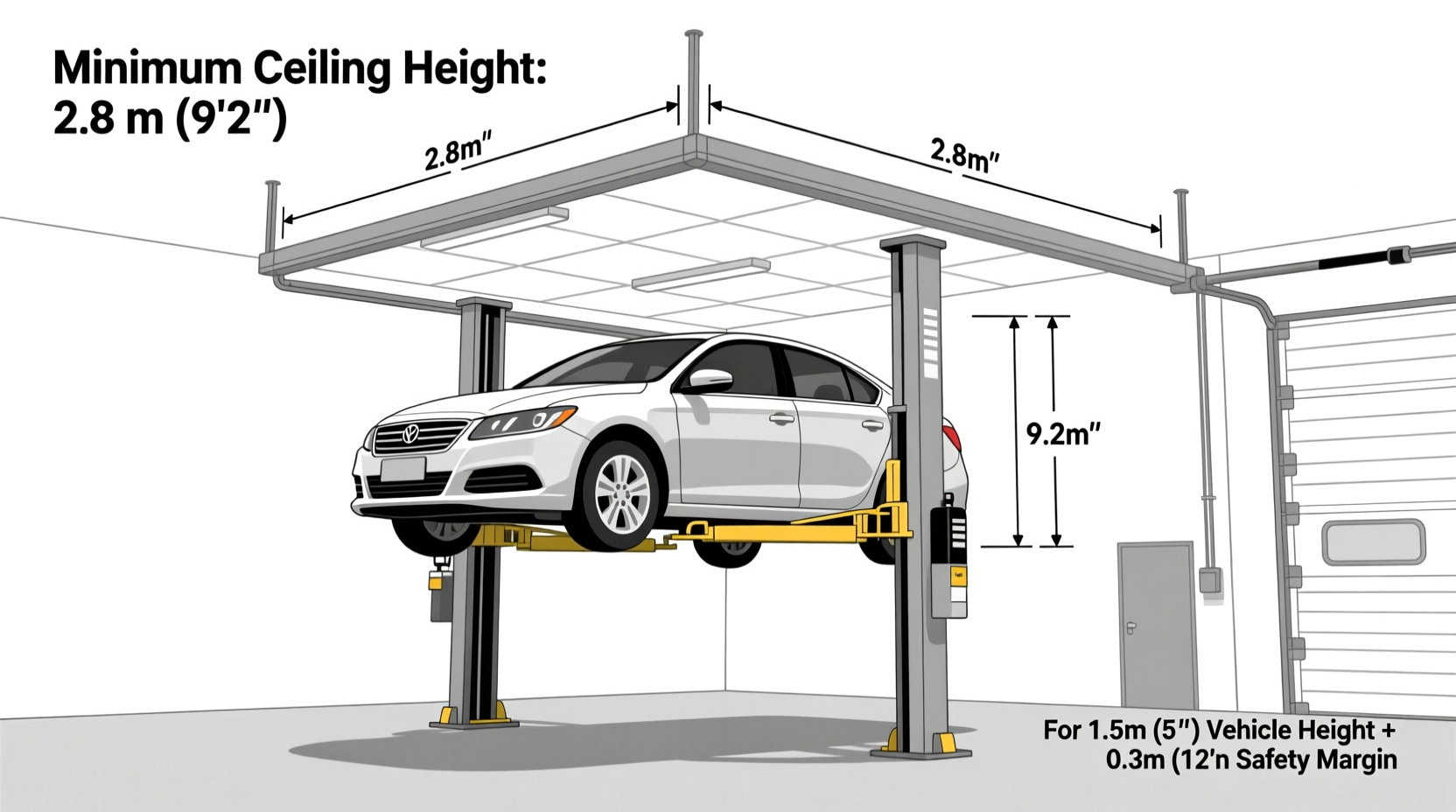 how tall of ceiling for car lift