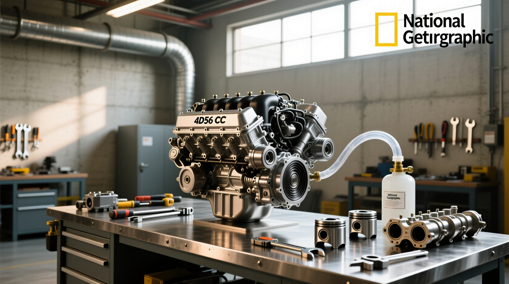 What is the displacement of a 4D56 engine in cc?