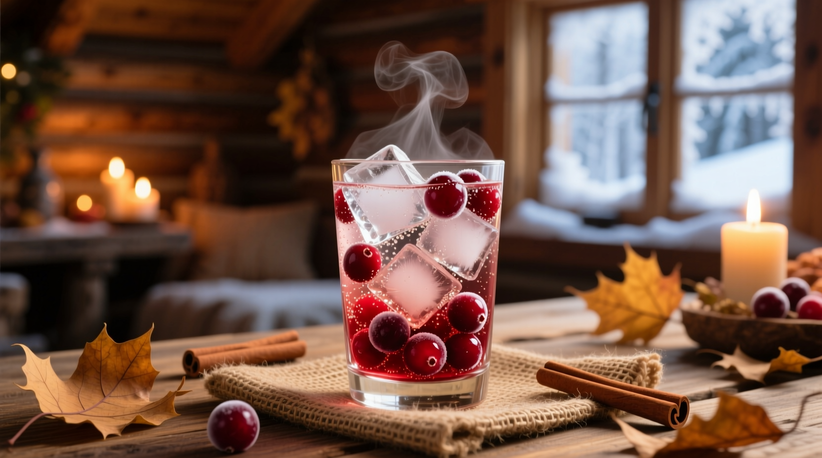 chill your festive beverages with frozen cranberries
