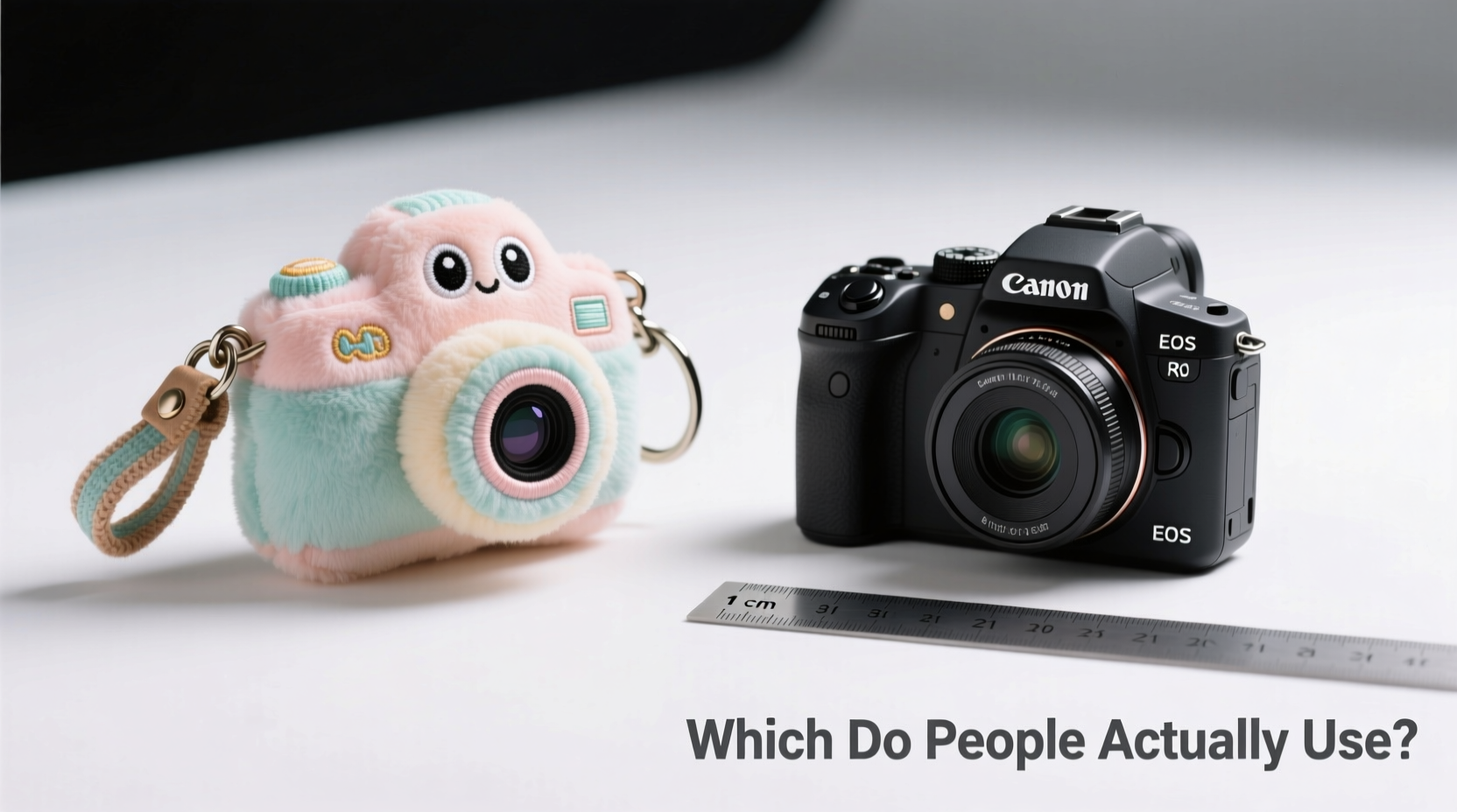 plush camera keychain vs real mini camera which keychain do people actually use