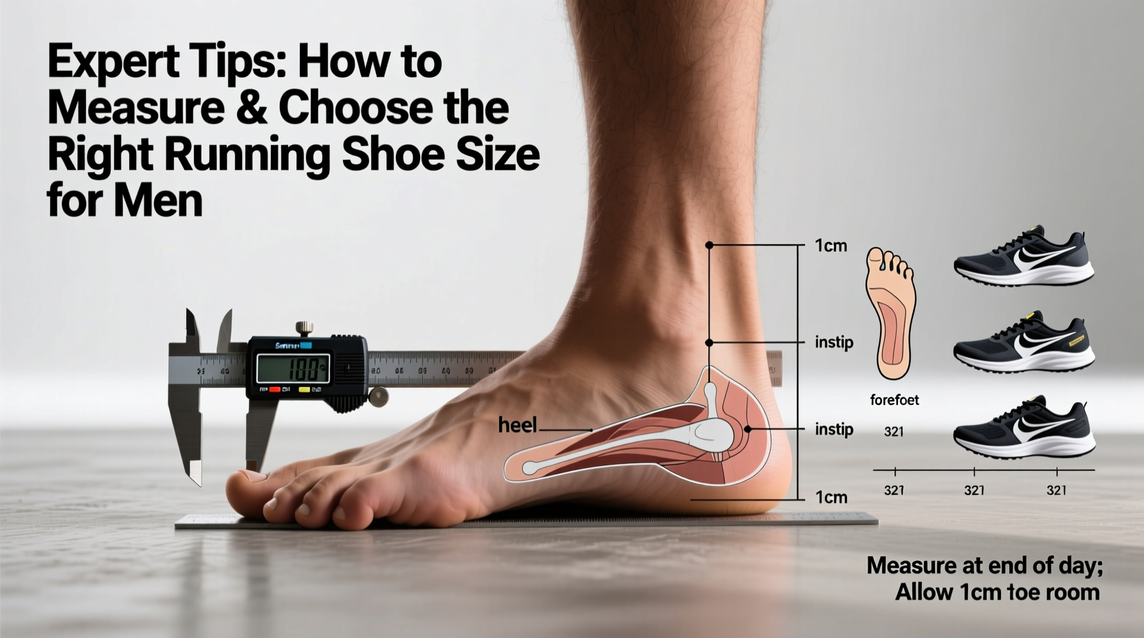 expert tips to accurately measure and choose the best running shoe size for men