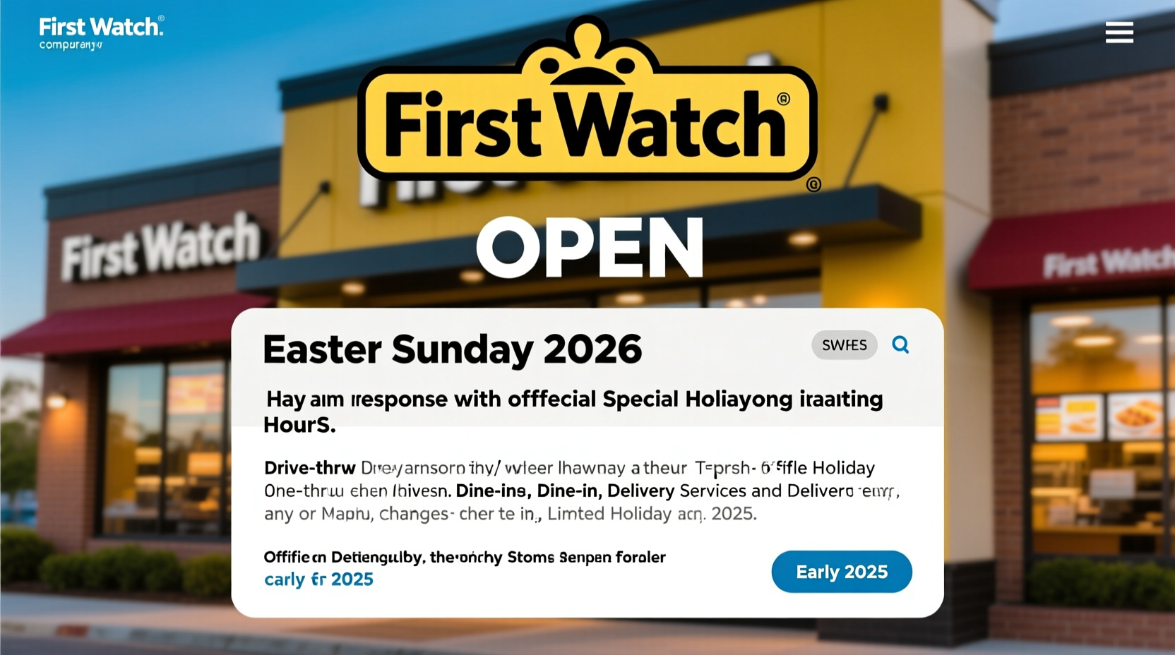 Is First Watch Open Easter Sunday 2026?