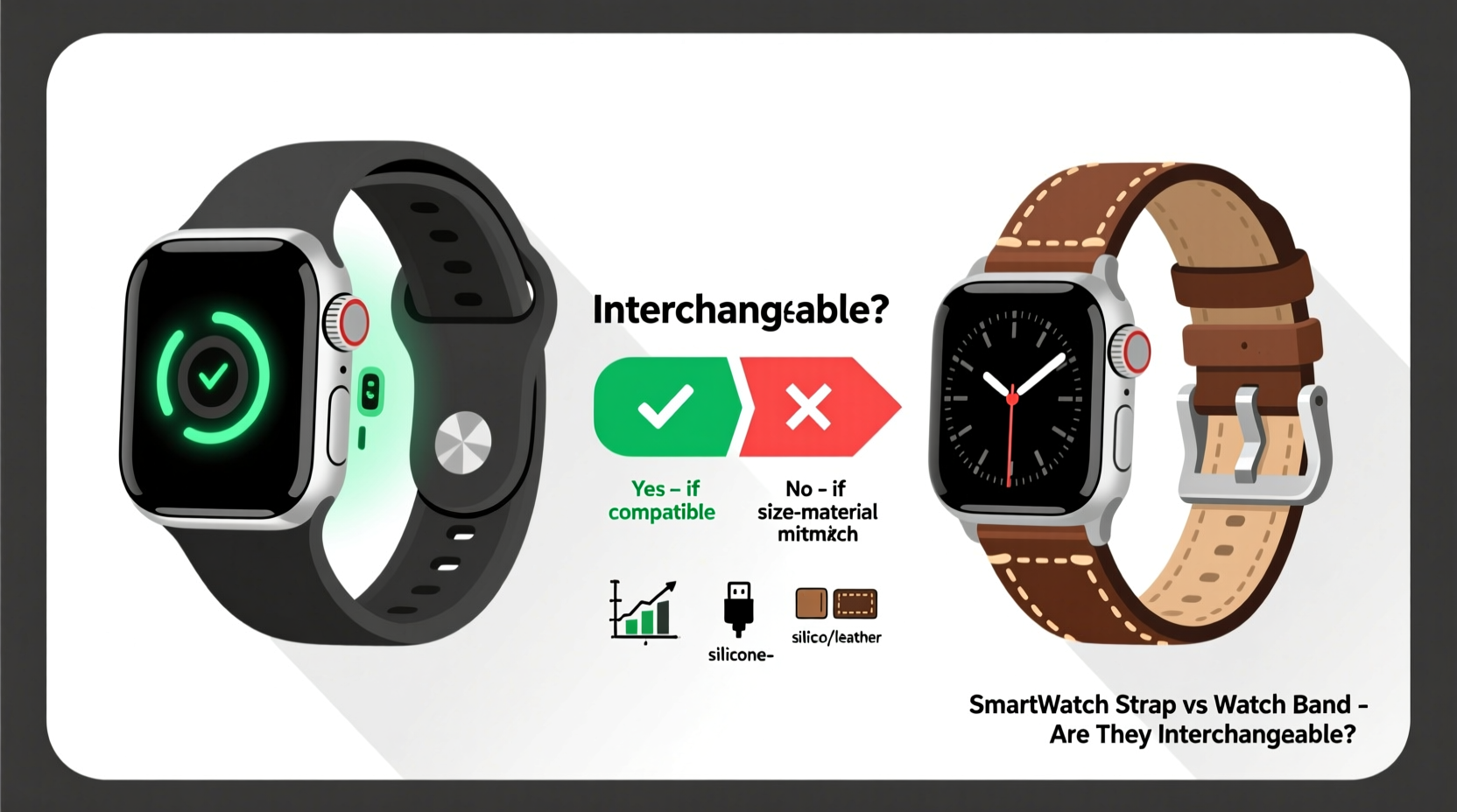 smartwatch strap vs watch band are they interchangeable or am i missing something