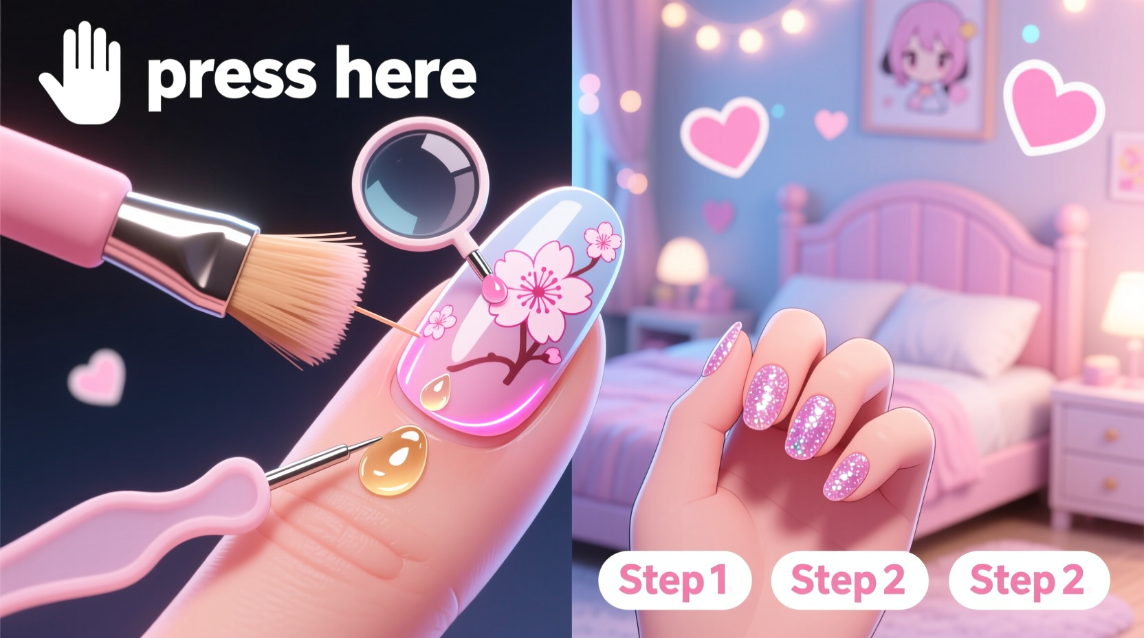 step by step guide to perfectly applying handmade anime press on nails at home
