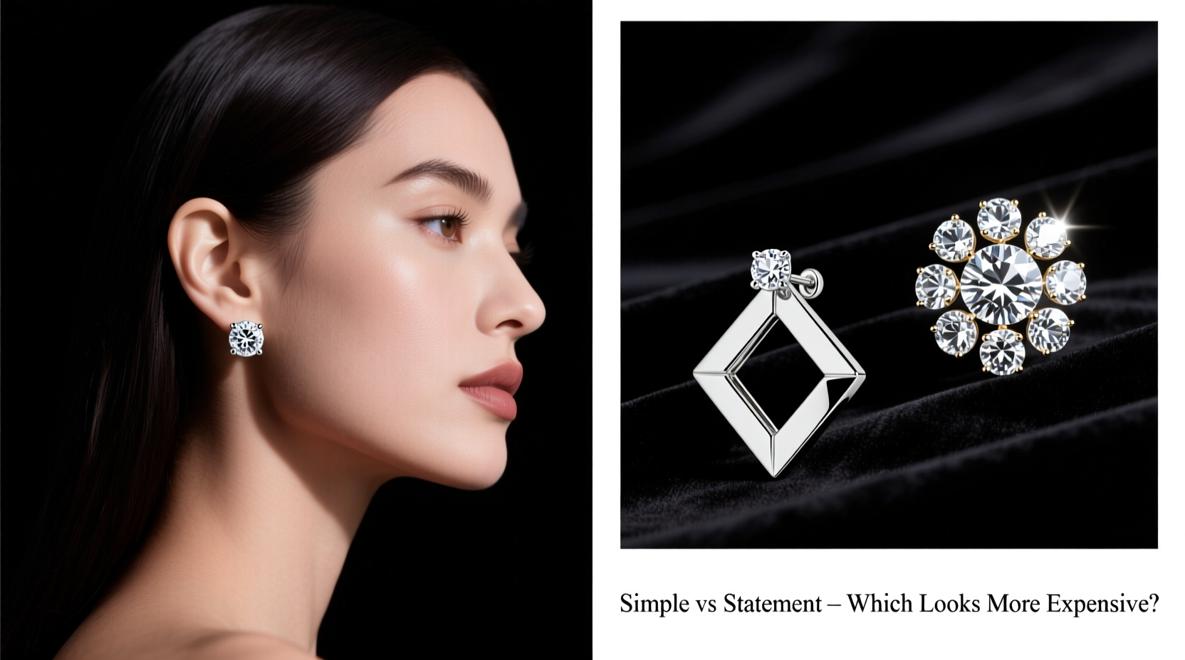 simple diamond earrings vs statement earrings which one looks more expensive