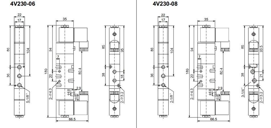 Solenoid Valve 24v dc   4V230-08 Double Acting Coil Directional  Pneumatic Air Valve