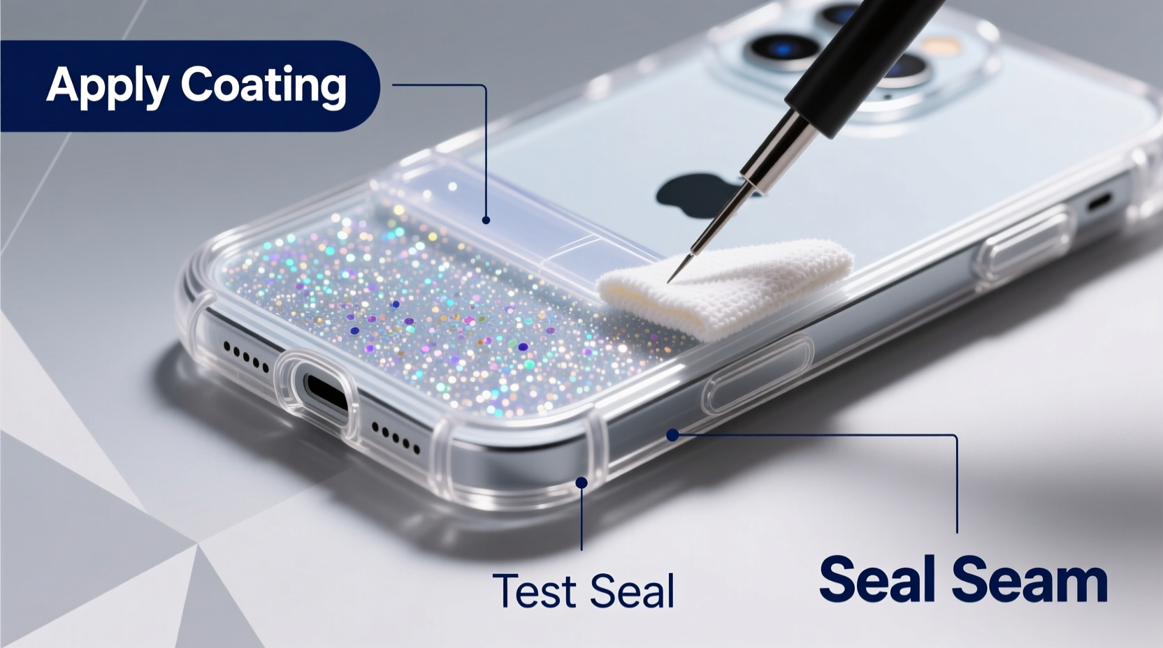 how to seal and protect your glitter iphone case to prevent leakage and mess