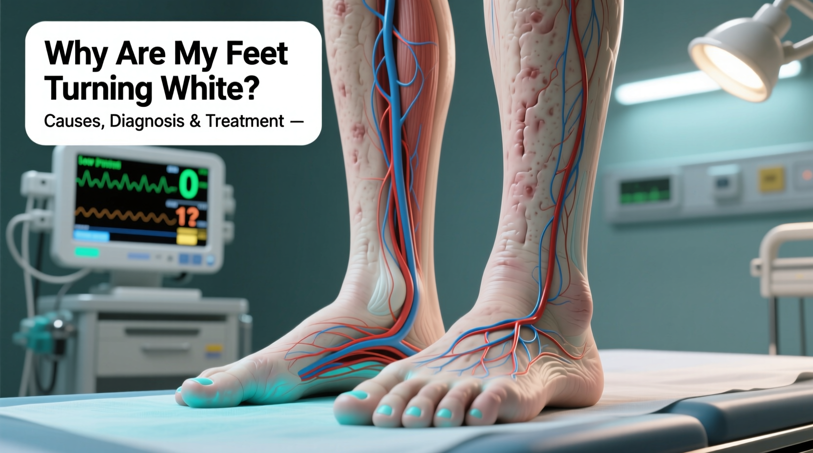 why are my feet turning white causes diagnosis treatment