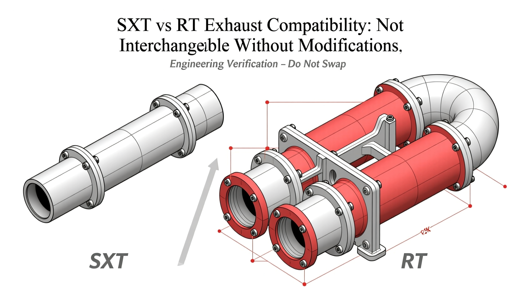 sxt vs rt exhaust compatibility
