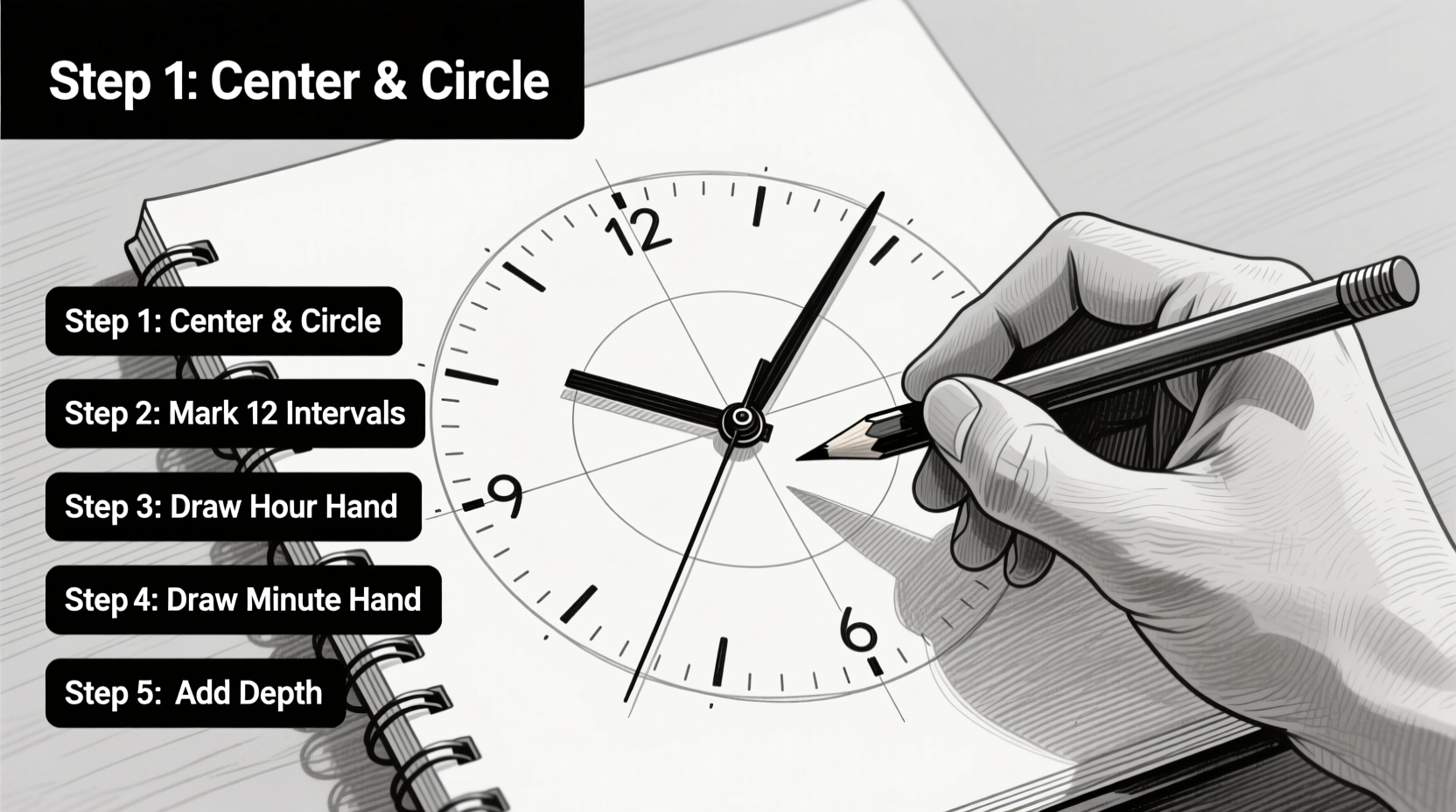 mastering how to draw clock hands accurately a step by step guide for beginners