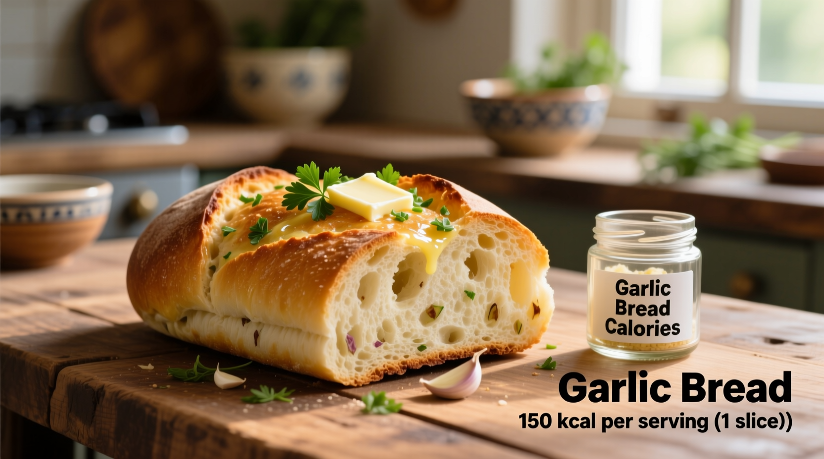 how many calories in garlic bread