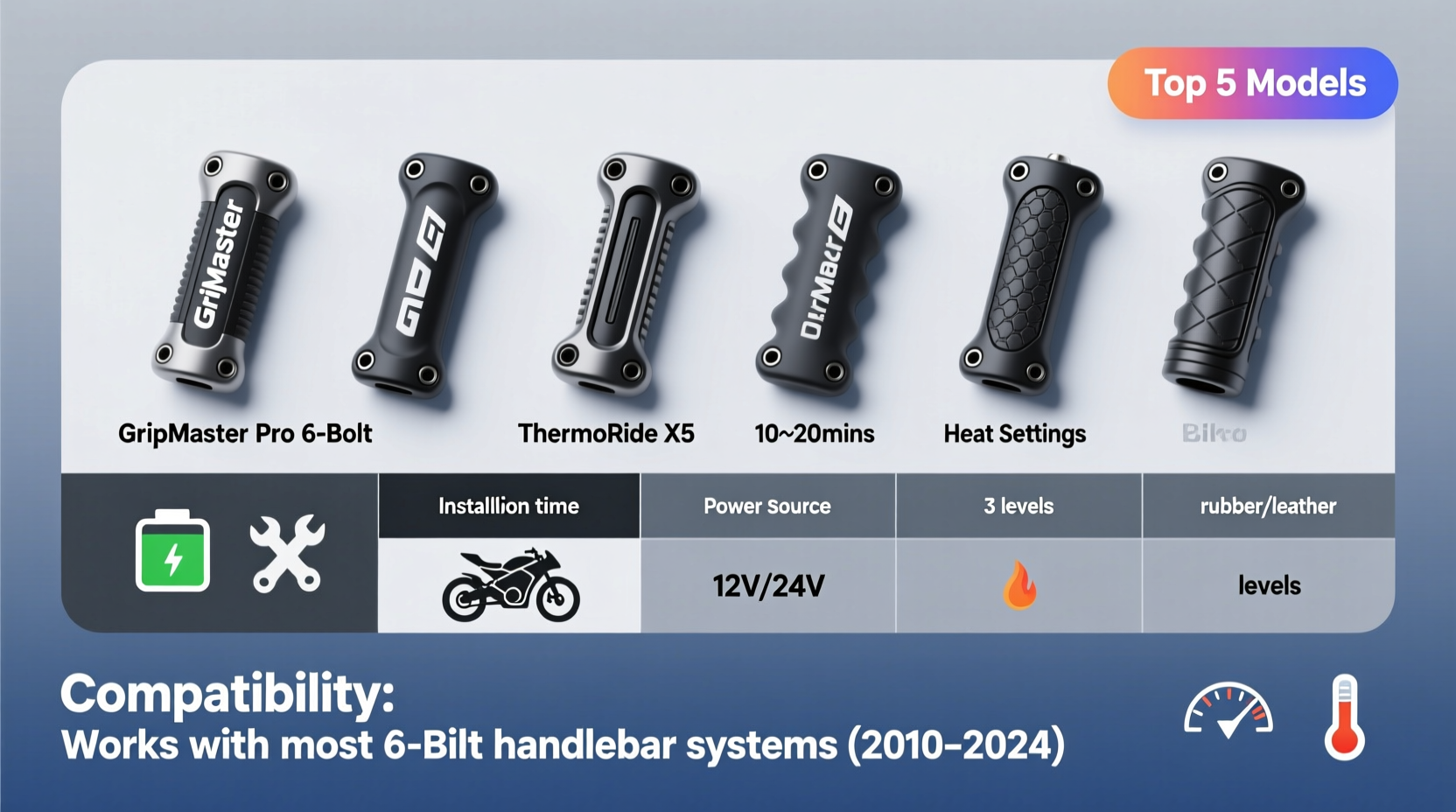 6 bolt heated grip