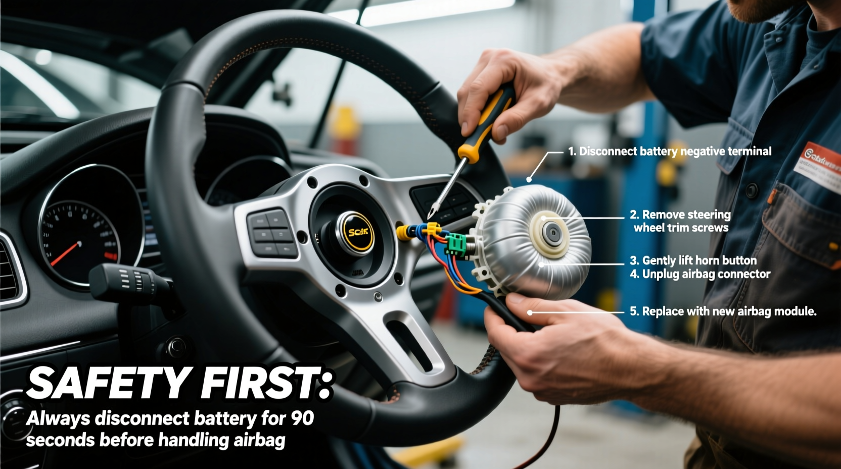 replace scat pack steering wheel airbag