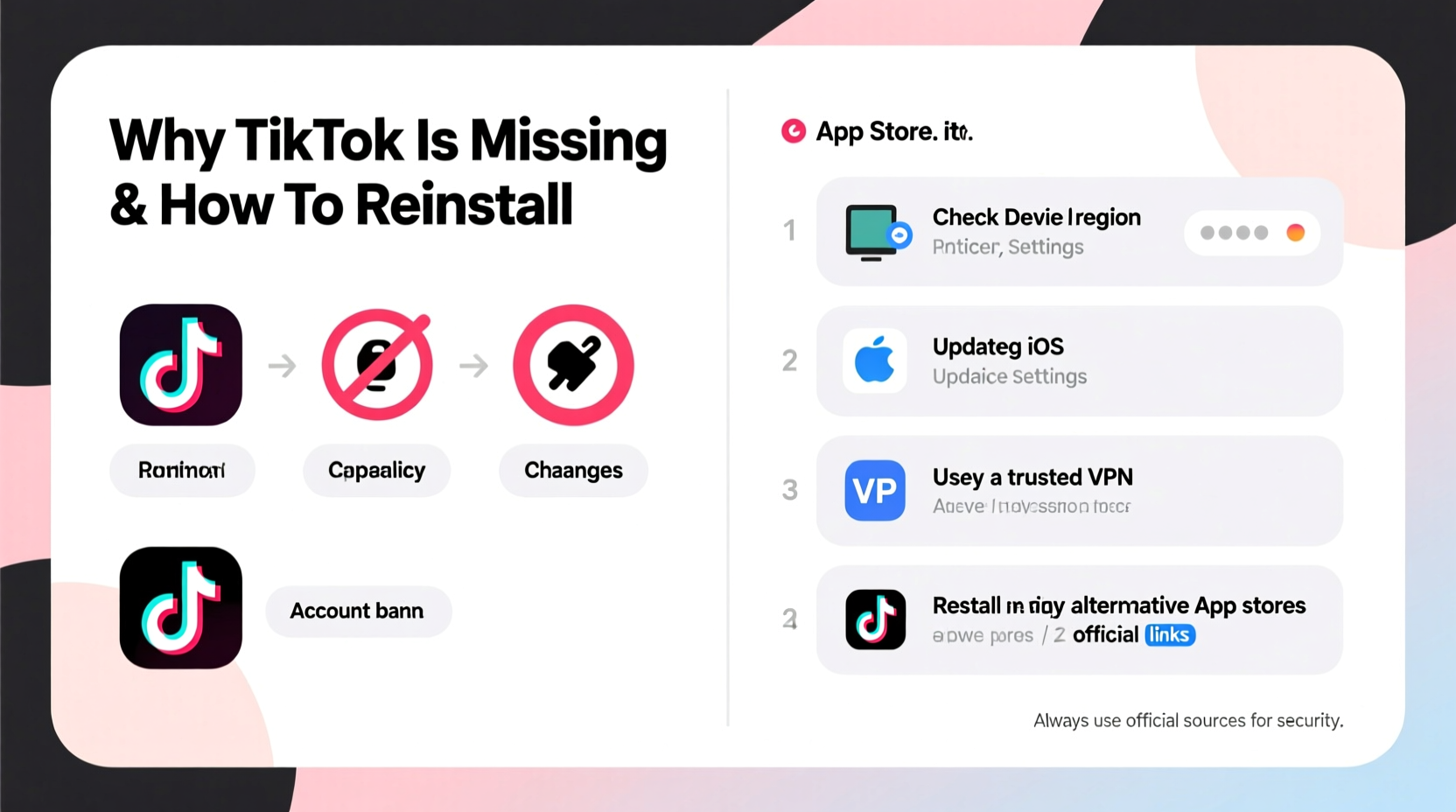 tiktok missing from app store reasons how to reinstall