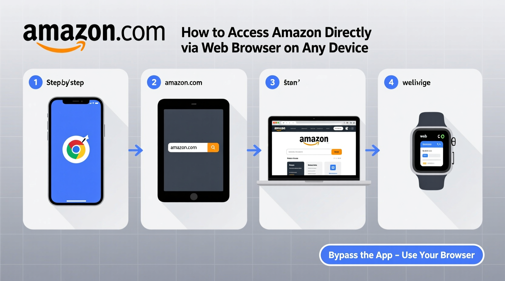 how to access the amazon website directly and bypass the app on any device