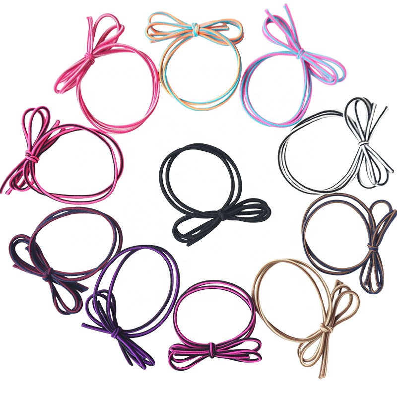 Colored 2mm Polyester Cord Braided Elastic Rope String Shiny With Bows