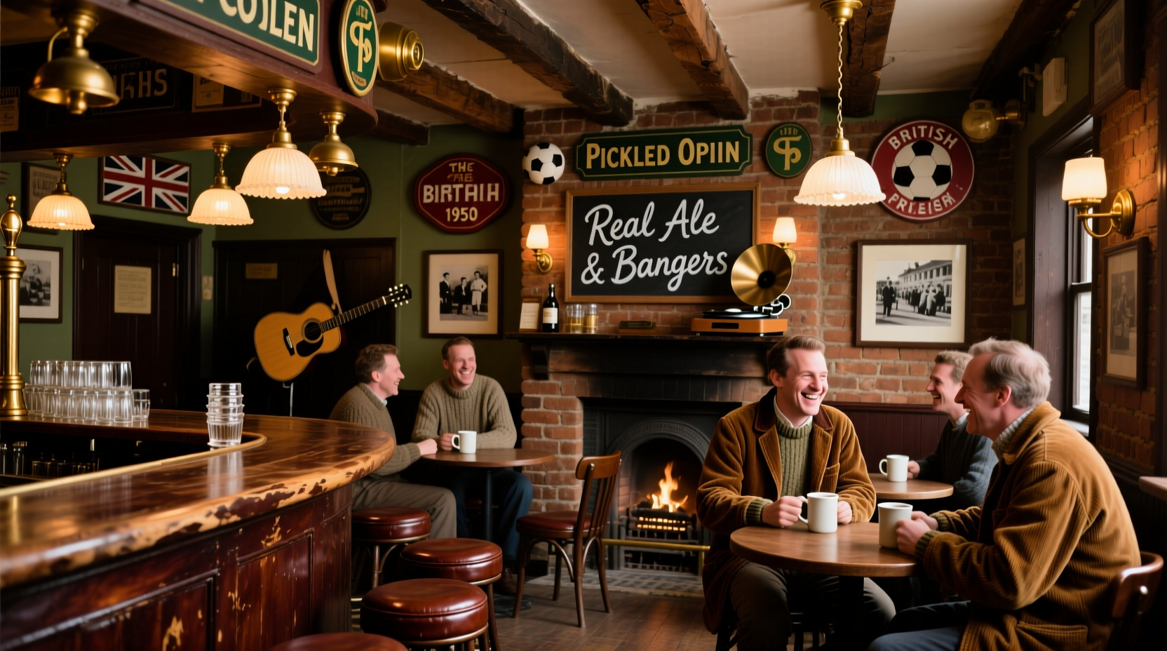 The Pickled Onion Raleigh interior with traditional British pub decor