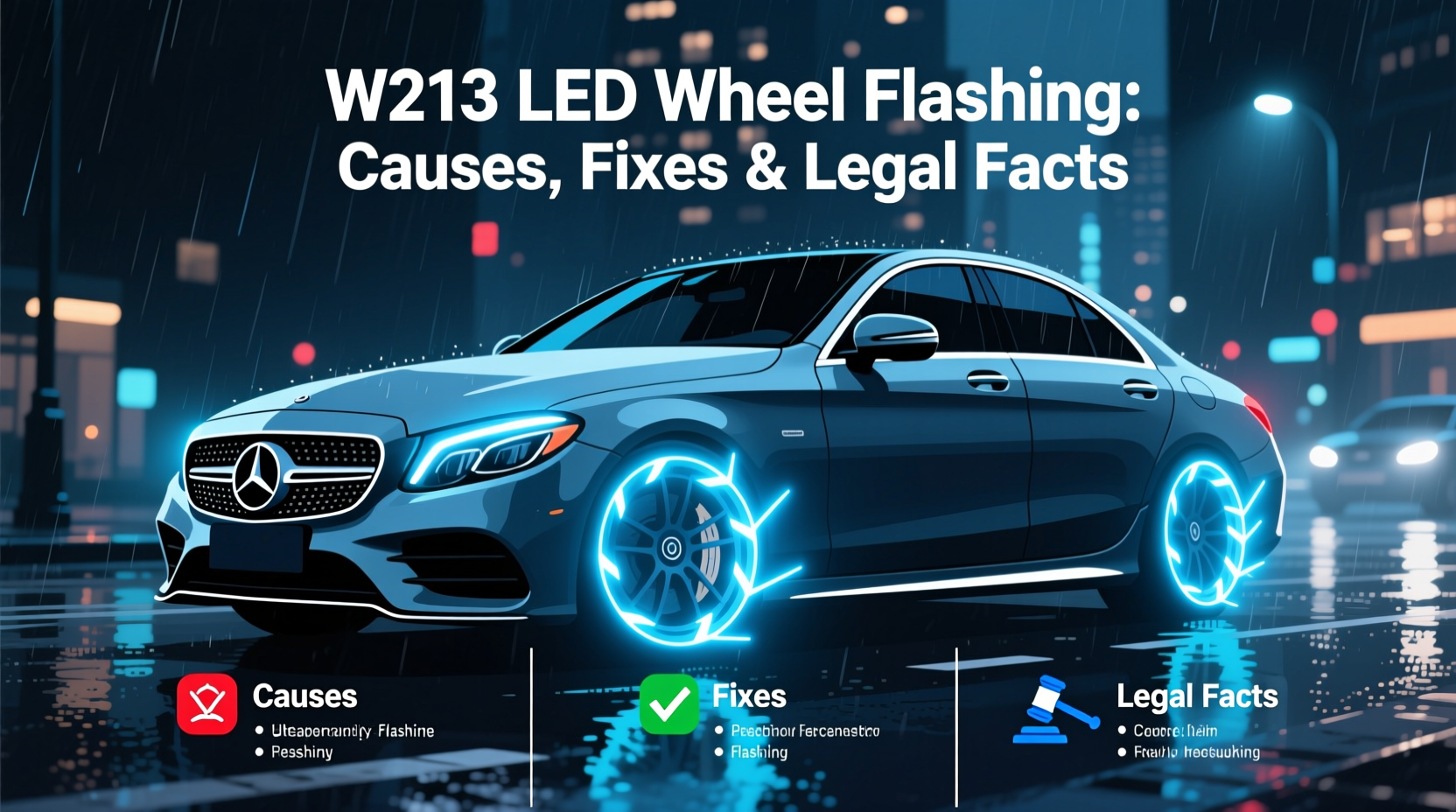 w213 led wheel flashing rain