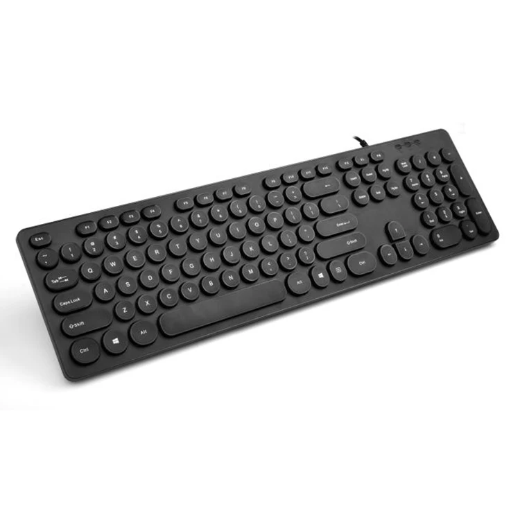 The New Fashion Ultra-Thin Round Keycap Standard Office Wired Keyboard