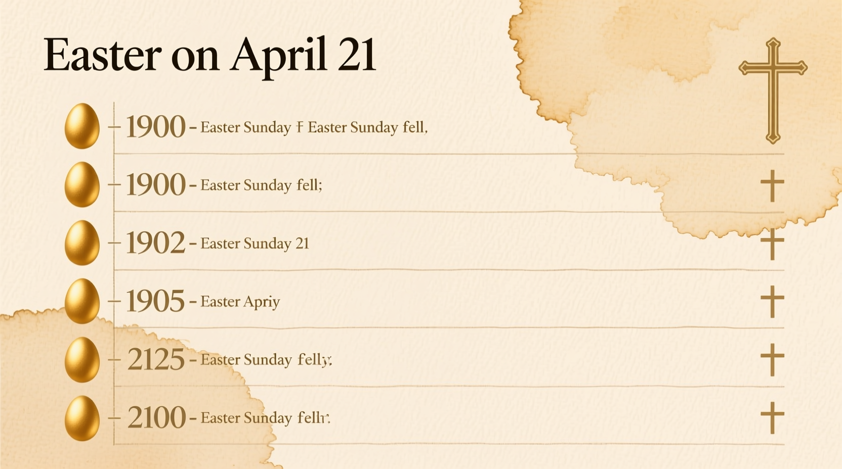 what years has easter fallen on april 21