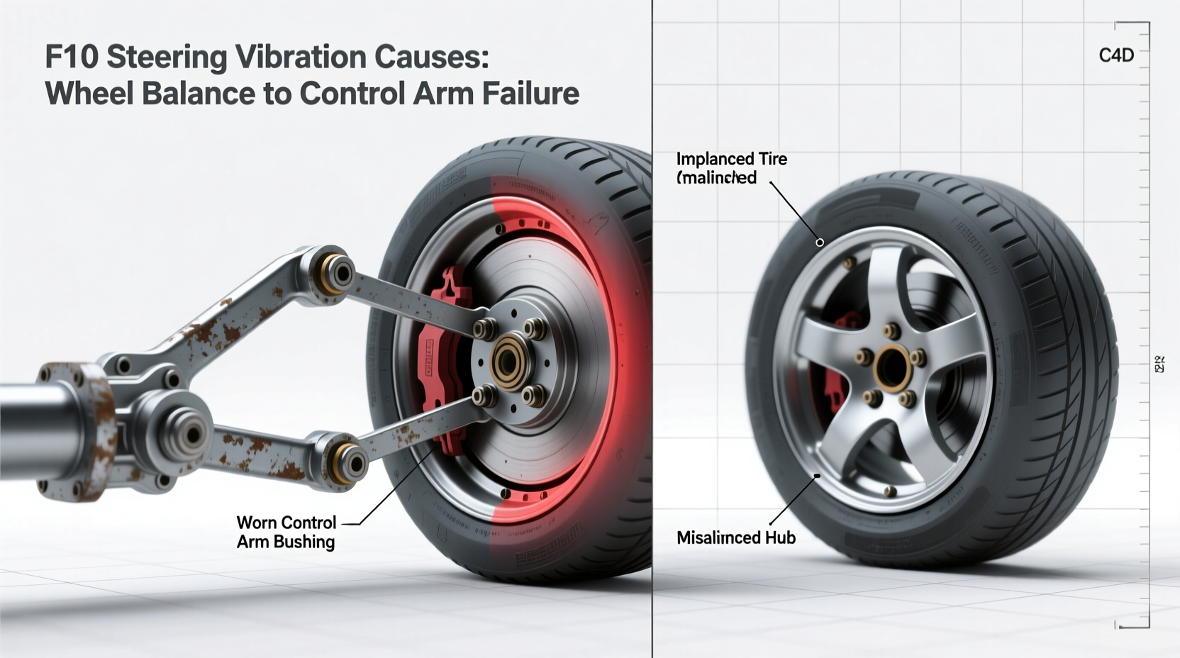f10 steering vibration cause