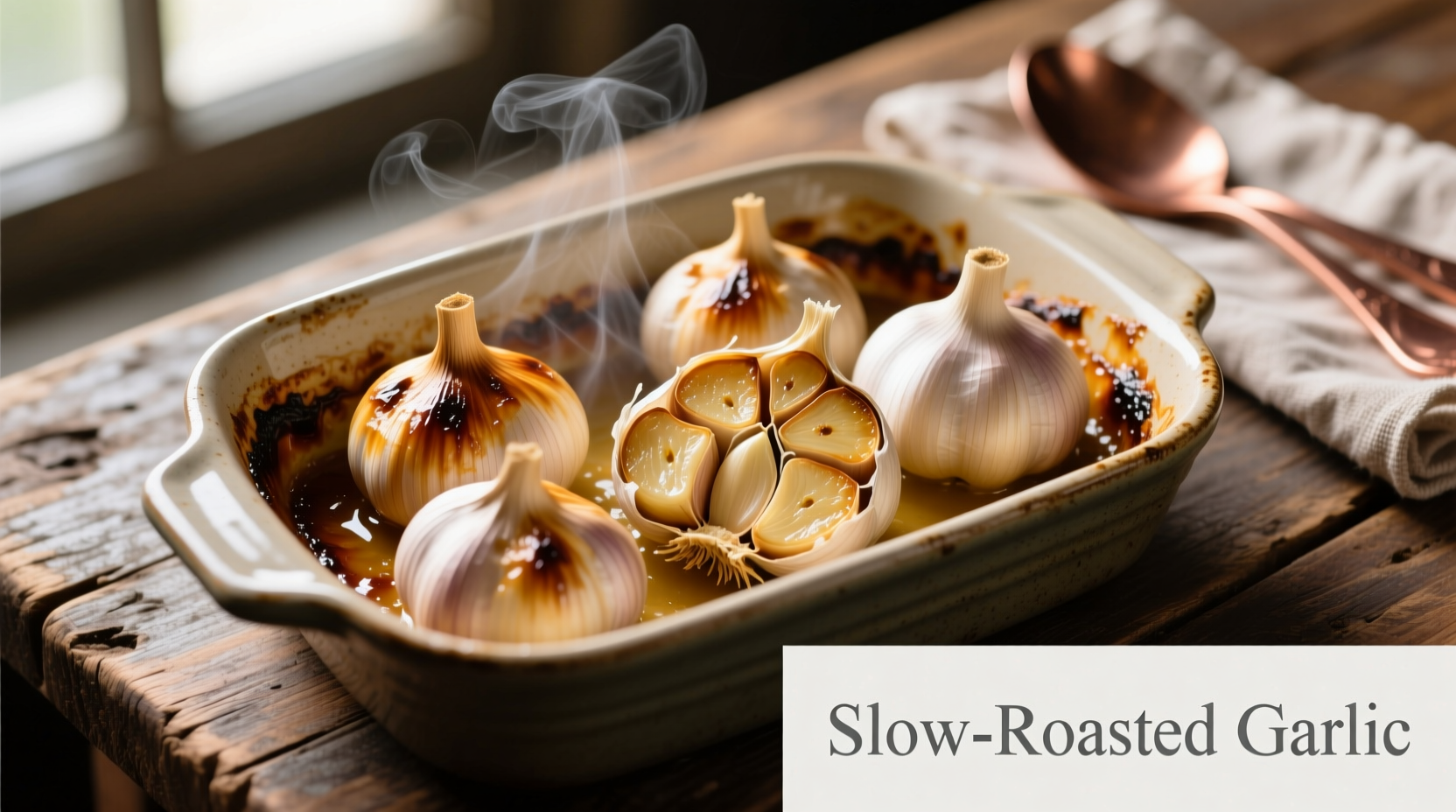 roast garlic cloves in the oven