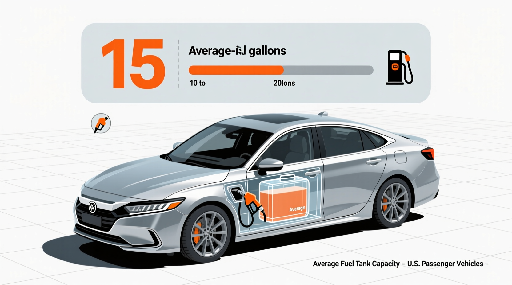 how many gallons of gas in a car