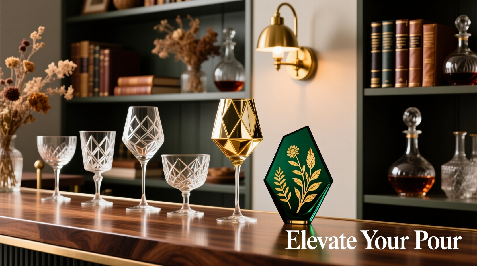 creative ways to elevate your home bar using distinctive wine glasses