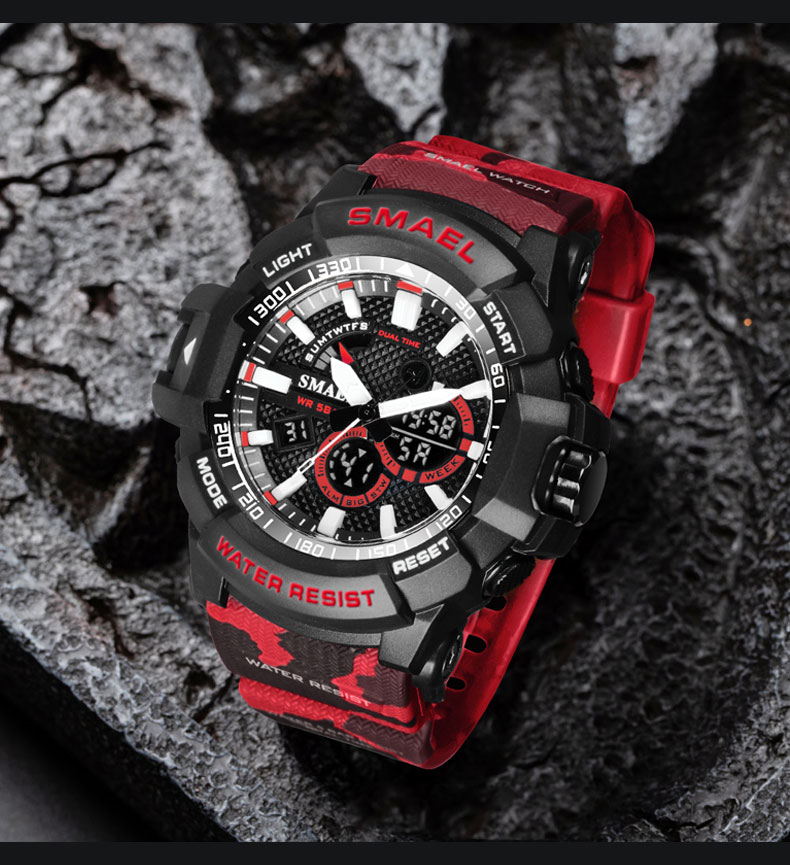 SMAEL 1809MC Factory direct japanese diamond multi-function fashion electronic watch waterproof Men Digital Watch