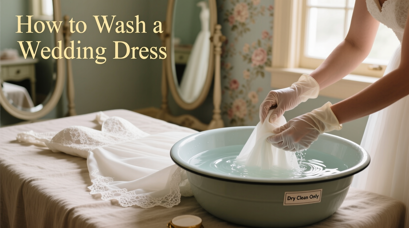 how to wash a wedding dress