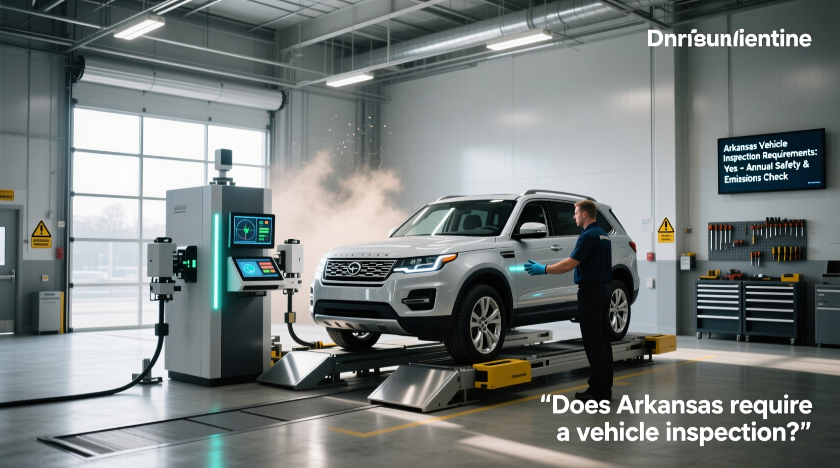 Vehicle inspection machine used in emissions or safety checks