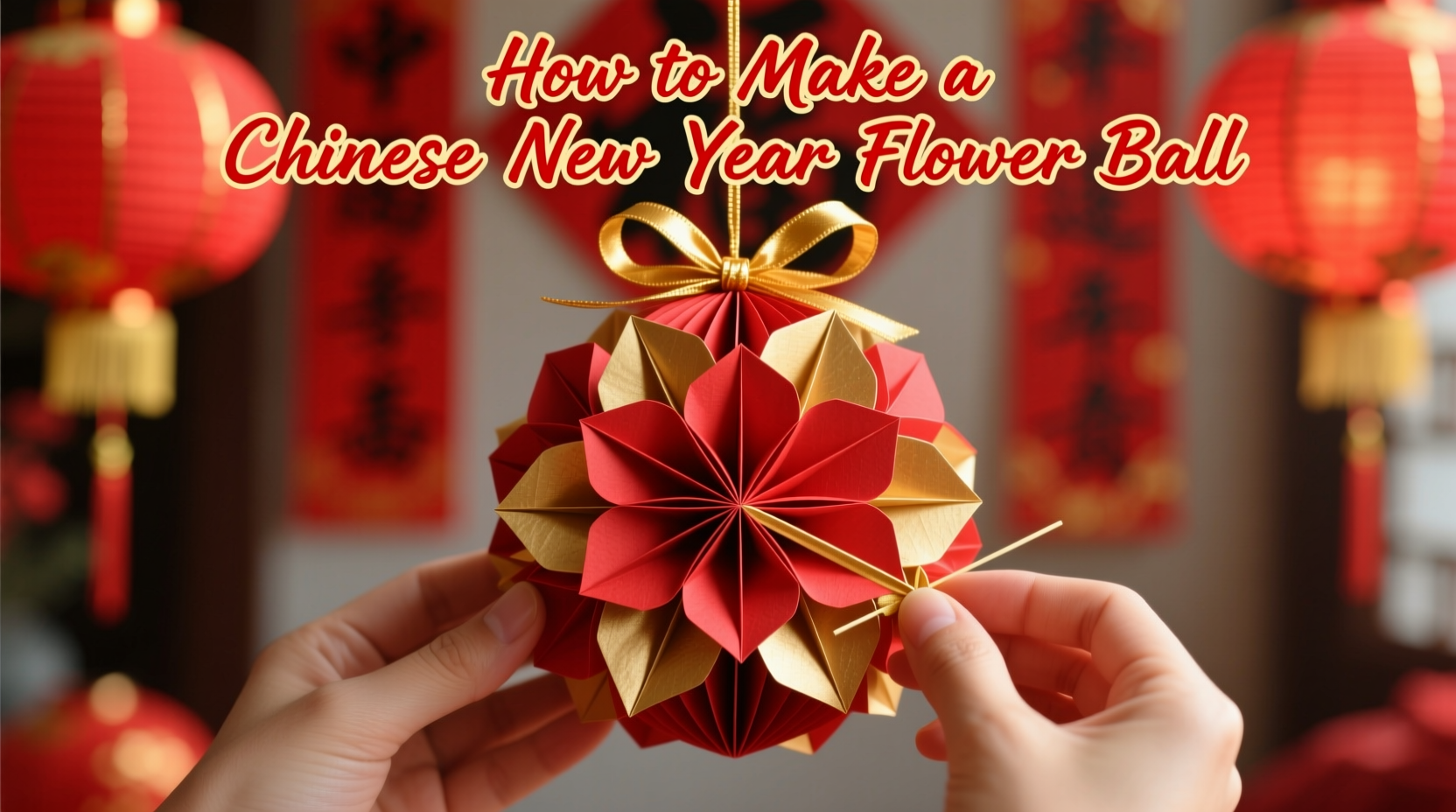how to make chinese new year flower ball