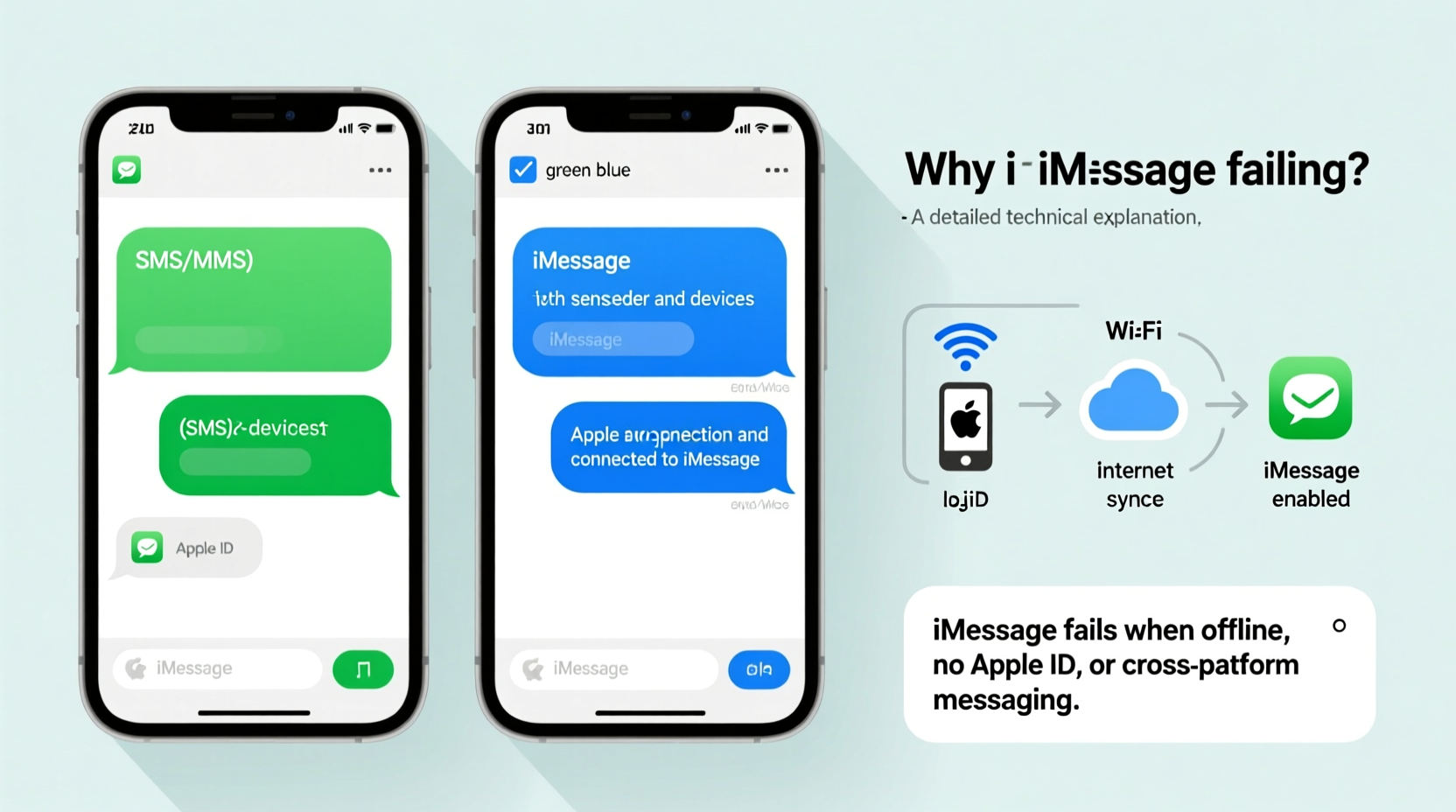 iphone green vs blue messages why is imessage failing