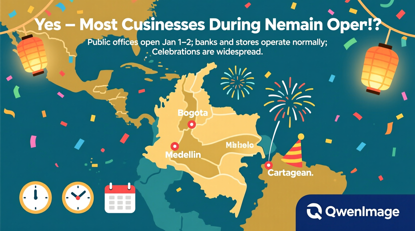 is colombia closed duing new year