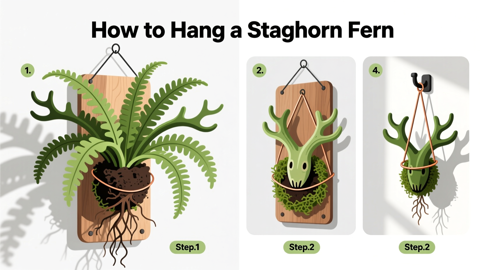 how do you hang a staghorn fern