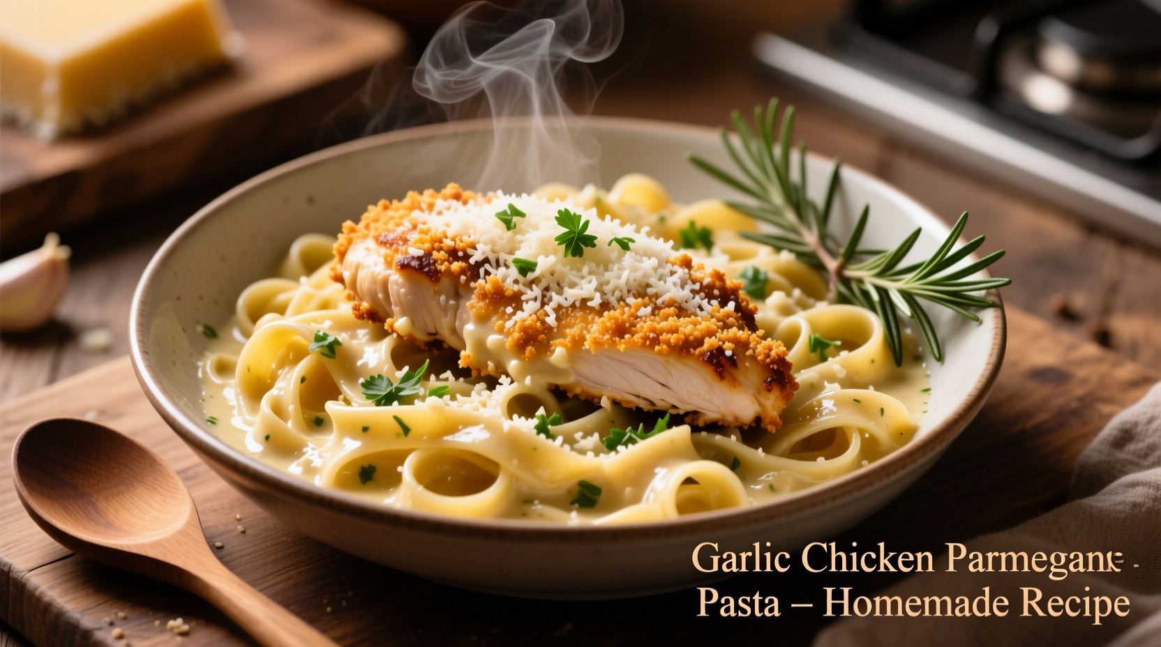 Garlic Chicken Parmesan Pasta Recipe in 30 Minutes