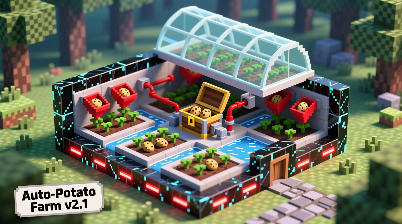 Minecraft potato farm design blueprint