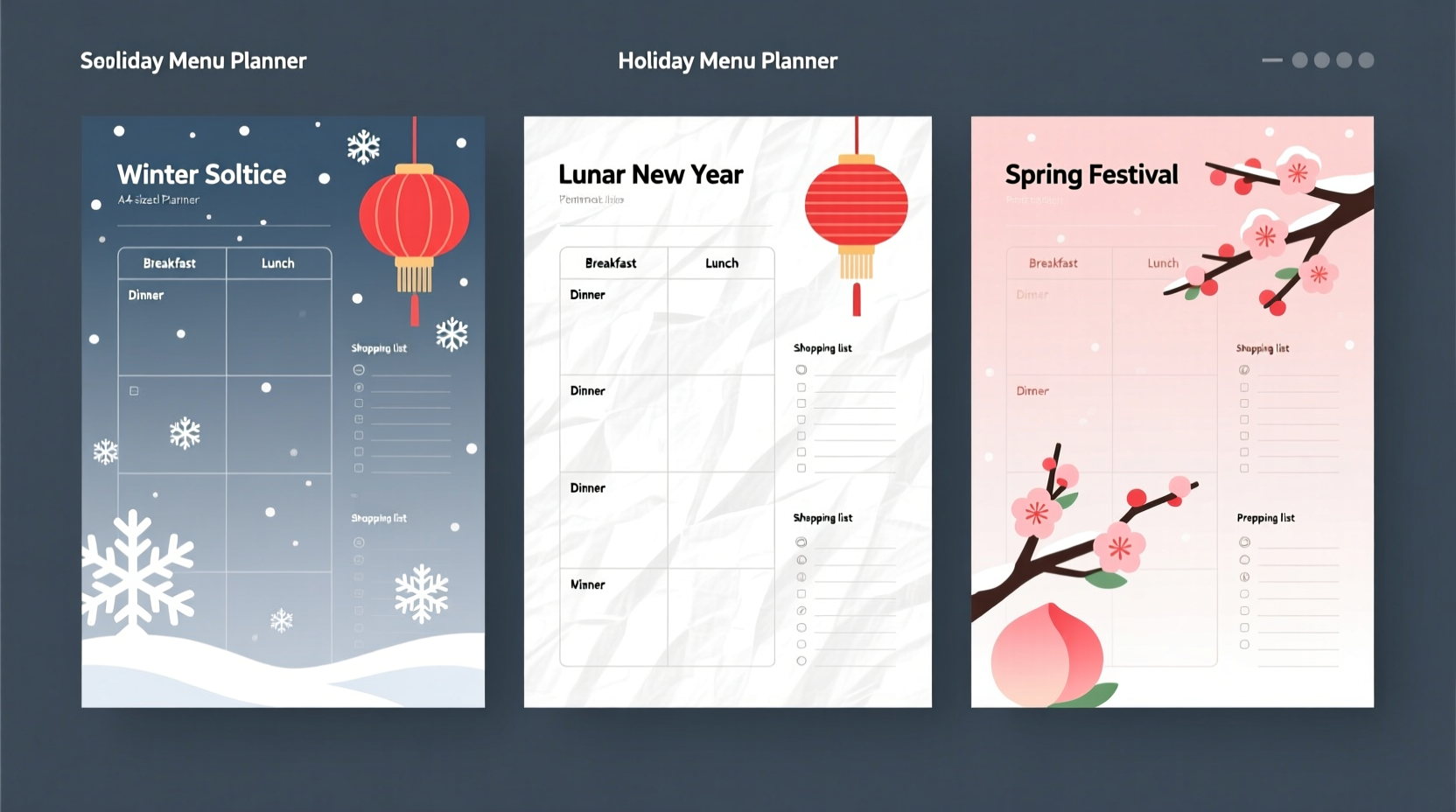 simplify the season holiday menu planner 3 free printables