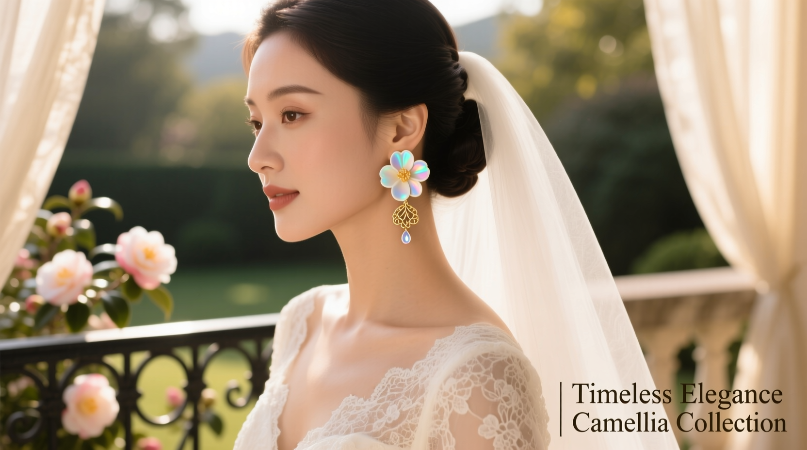 effortless elegance styling camellia earrings to perfectly complement your wedding look