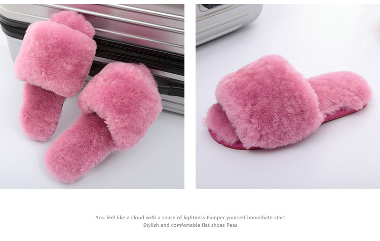 Fashion Women Indoor Faux Fur Slippers 2020 Winter Warm Furry Flat Shoes Home Sandals