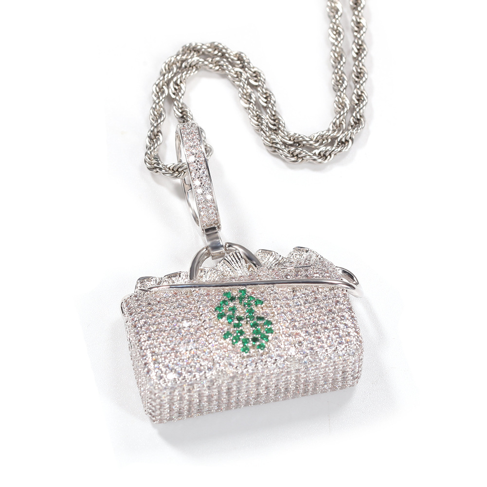 Hip Hop USD Wallet - Zircon Inlaid Bling Iced Out Pendants