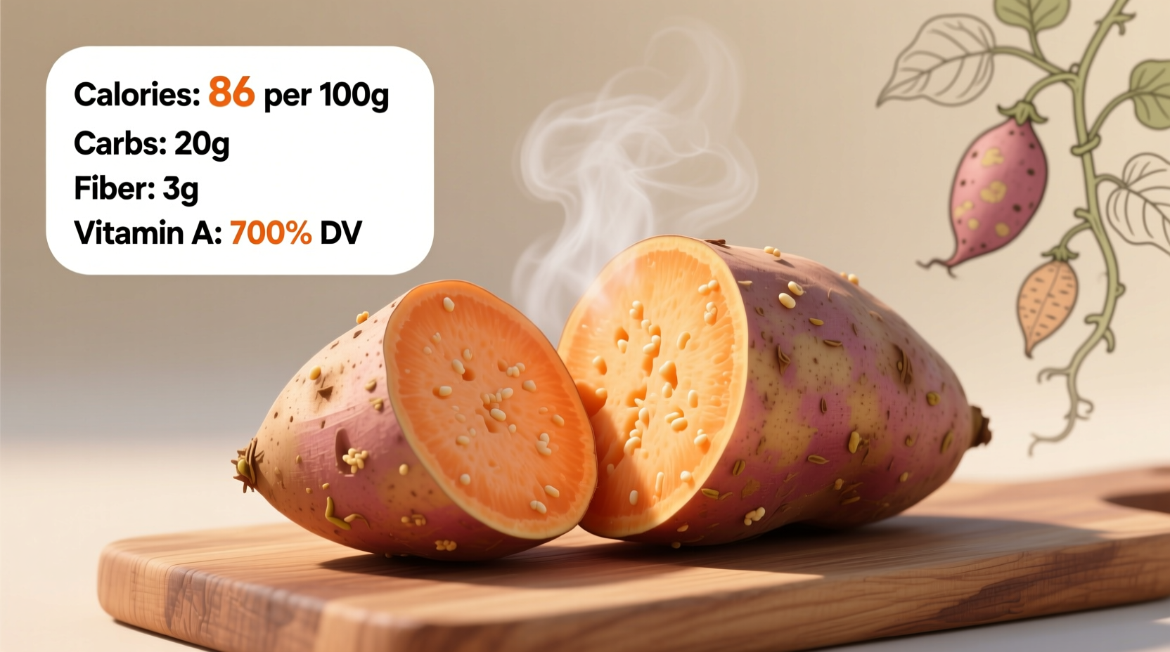 calories of sweet potato