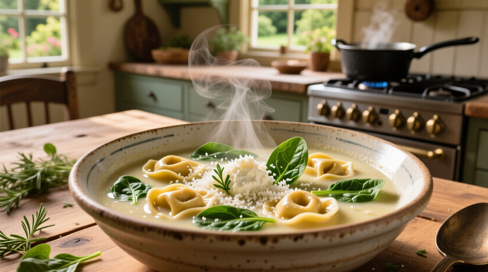 Creamy Tortellini Soup with Spinach Recipe in 30 Minutes