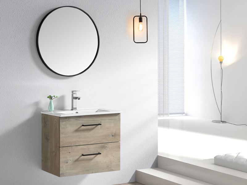 Simple two drawers compact wall bathroom vanity bathroom cabinet