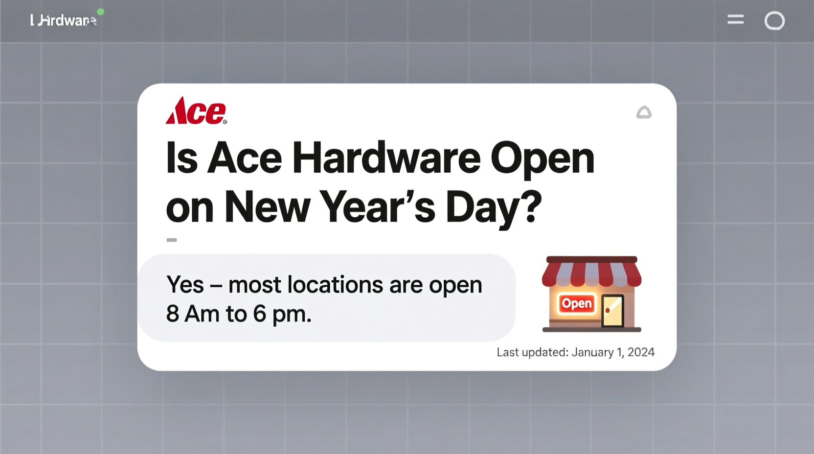 is ace hardware open on new years day