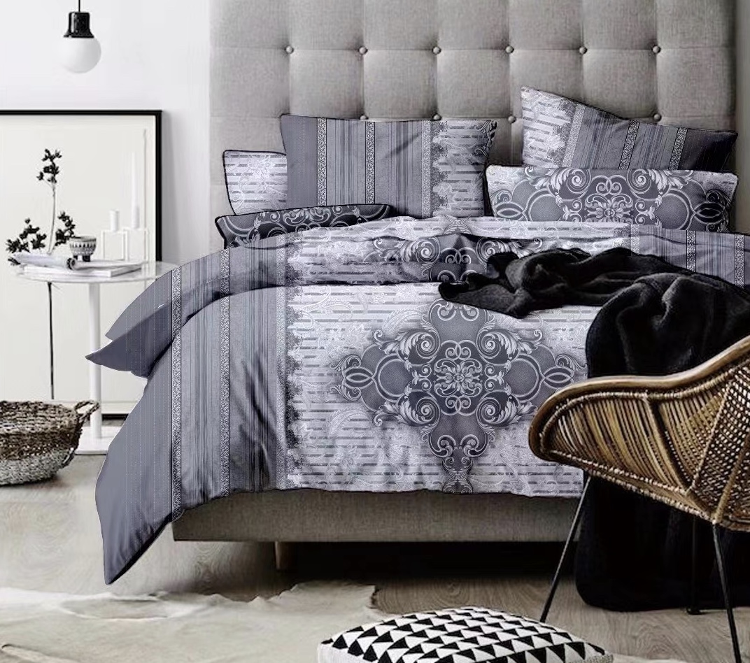 Luxury bedding set 100% Polyester 90gsm Microfiber Comforter set- Duvet Cover  Fashion Bedding Sets-