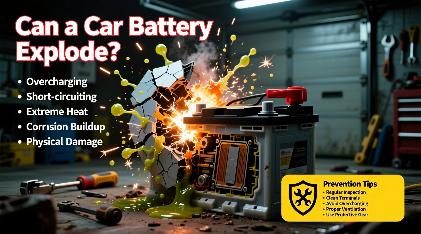 can a car battery explode