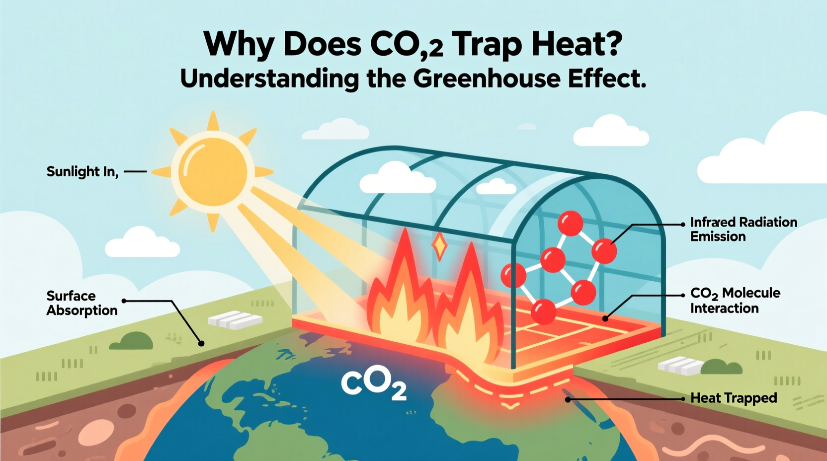 why does co2 trap heat understanding the greenhouse effect